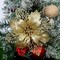 10Pcs Glitter Christmas Poinsettia Hanging Flowers Xmas Tree Decor